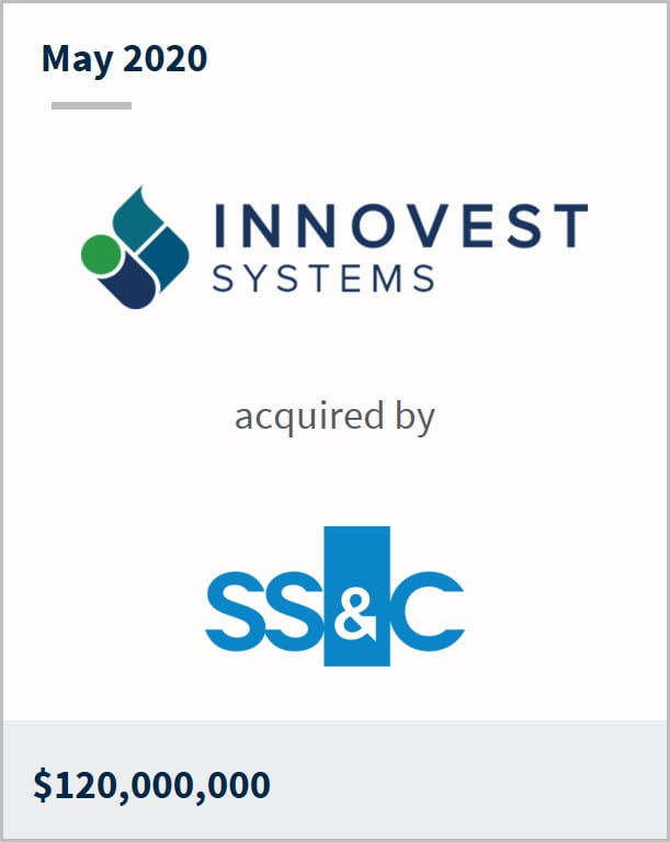 May 2020 Innovest Systems has been acquired by SS&C $120,000,000