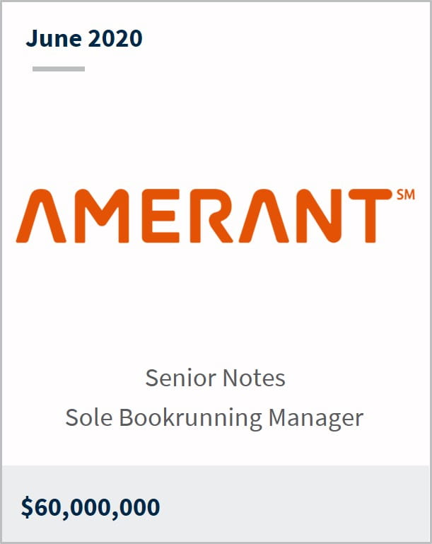 June 2020 Amerant $60,000,000 senior notes sole bookrunning manager