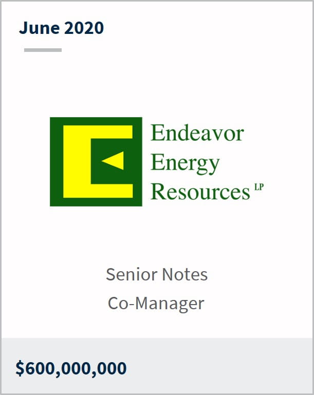 June 2020 Endeavor Energy Resources $600M senior notes co-manager