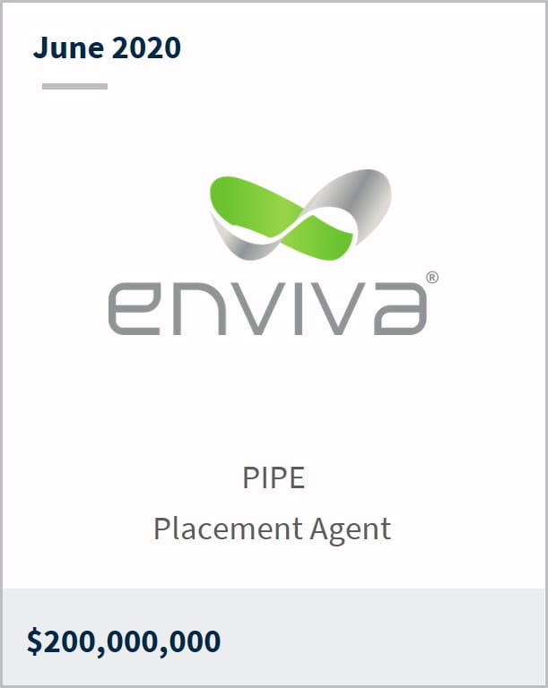 June 2020 Enviva $200,000,000 PIPE placement agent
