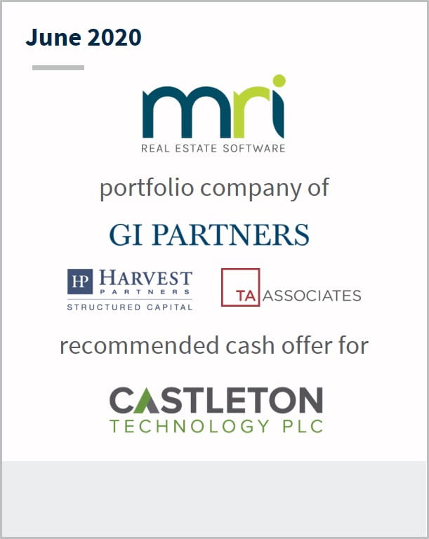 June 2020 MRI Real Estate Software a portfolio company of multiple companies recommended cash offer for Castleton Technology PLC