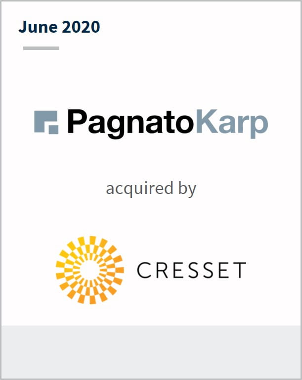 June 2020 PagnatoKarp has been acquired by Cresset