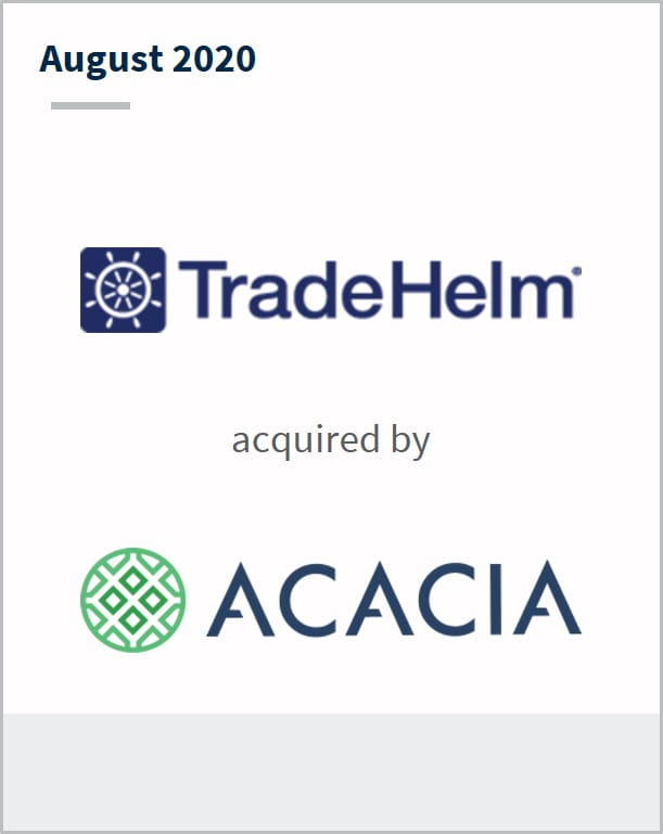 August 2020 TradeHelm has been acquired by Acacia