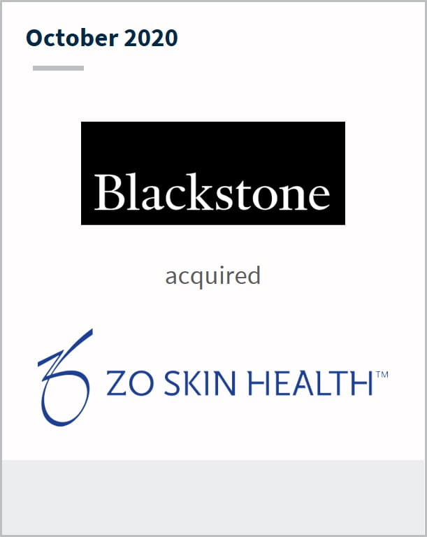 October 2020 Blackstone Tactical Ops has acquired Zo Skin Health 