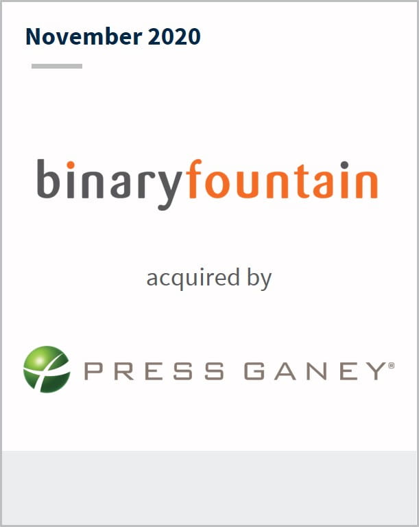 November 2020 Binary Fountain has been acquired by Press Ganey