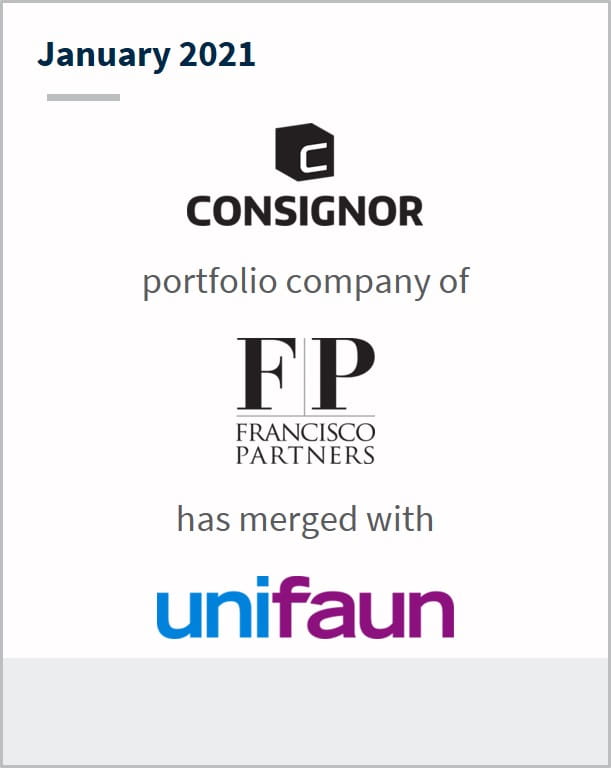 January 2021 Consignor a portfolio company of FP has merged with Unifaun