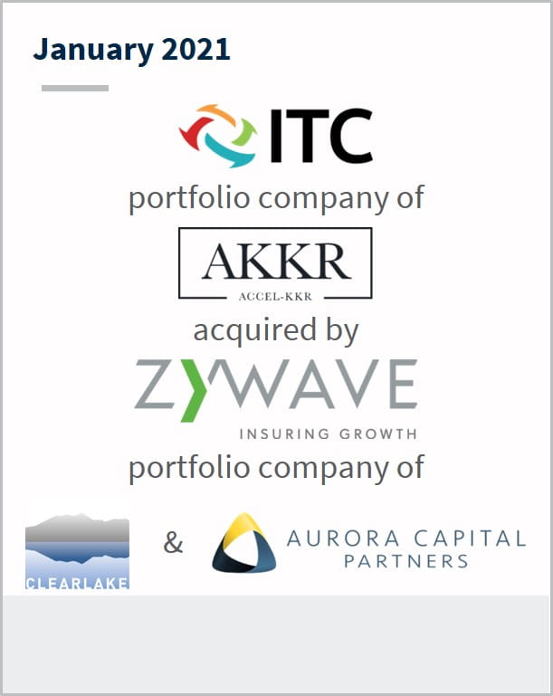 January 2021 Insurance Technologies Corporation a portfolio company of AKKR has been acquired by ZYWAVE