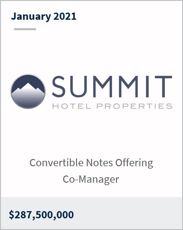 January 2021 Summit Hotel Properties $287,500,000 convertible notes offering co-manager