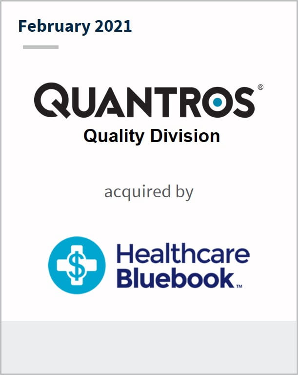 February 2021 Quantros has been acquired by Healthcare Bluebook
