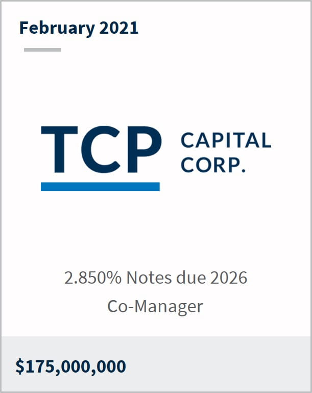 February 2021 TCP Capital Corp $175,000,000 2.850% notes due 2026 co-manager