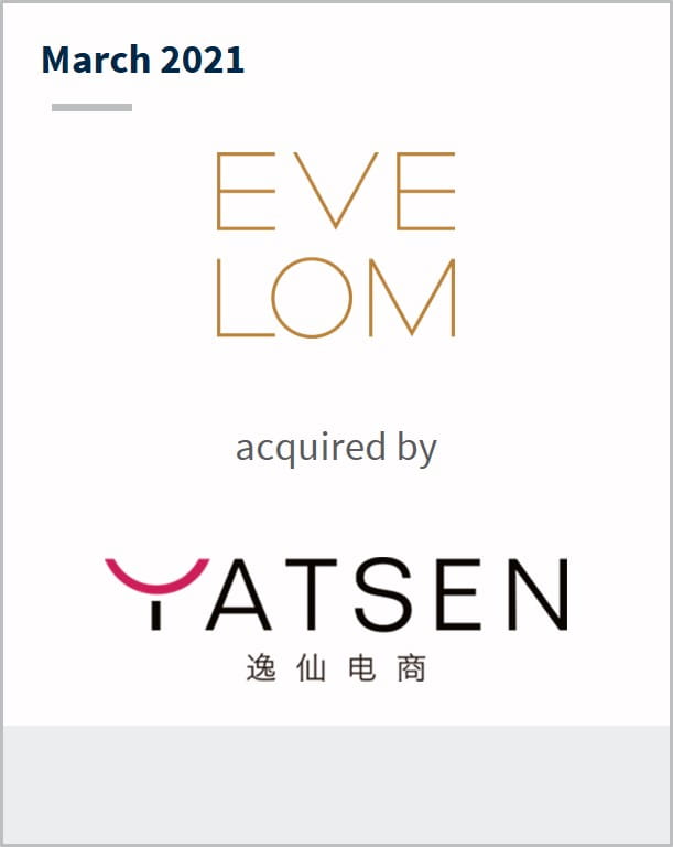 March 2021 Eve Lom has been acquired by Yatsen