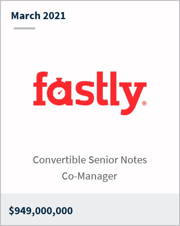 March 2021 Fastly $949,000,000 convertible senior notes co-manager