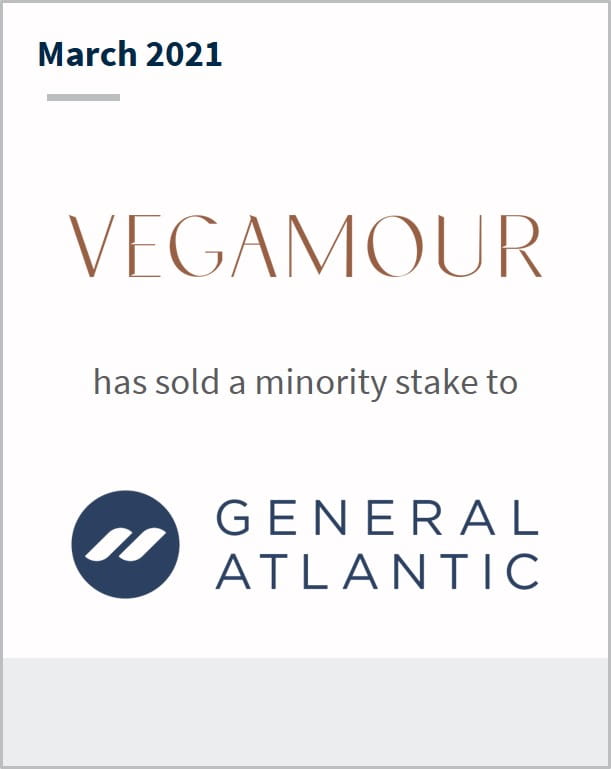 March 2021 Vegamour has sold a minority stake to General Atlantic