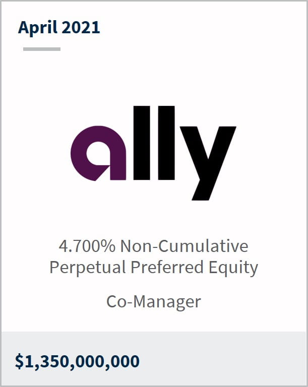 April 2021 $1,350,000,000 4.700% non-cumulative perpetual preferred equity co-manager