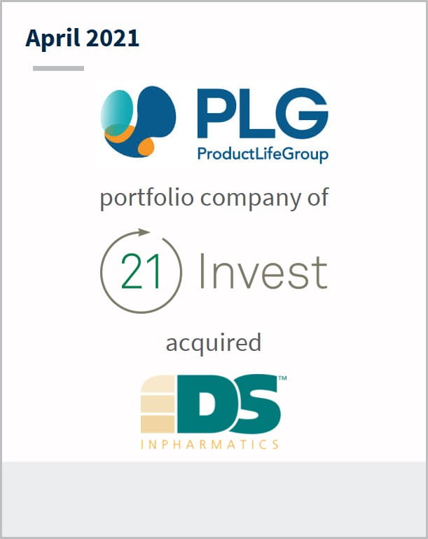 April 2021 Product Life Group a portfolio company of 21 Invest has acquired DS Inpharmatics