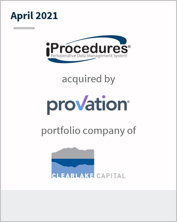 April 2021 iProcedureshas been acquired by Provation