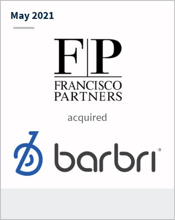 May 2021 Francisco Partners has acquired Barbri