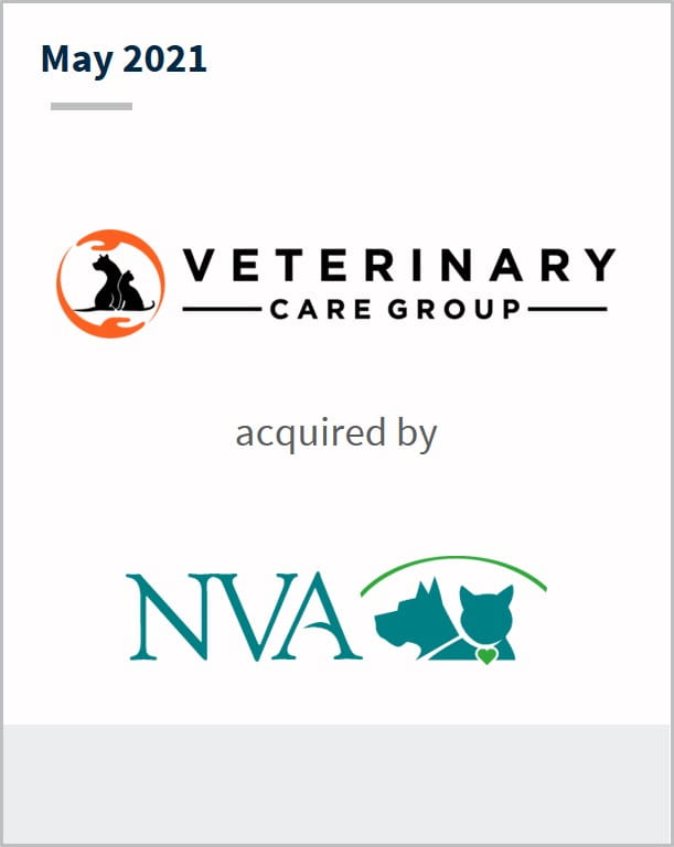 May 2021 Veterinary Care Group has been acquired by NVA