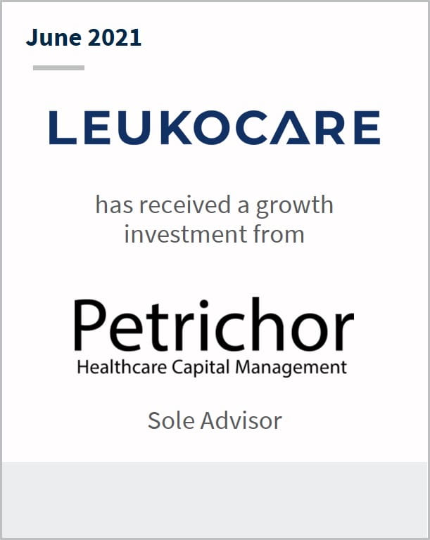 June 2021 Leukocare AG has received a growth investment from Petrichor