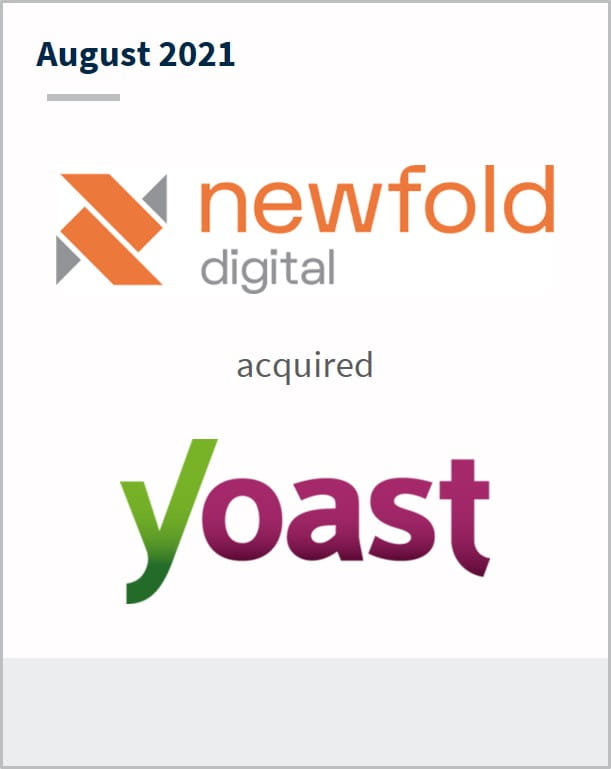 August 2021 Newfold Digital has acquired Yoast