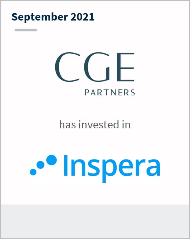 September 2021 CGE Partners has invested in Inspera