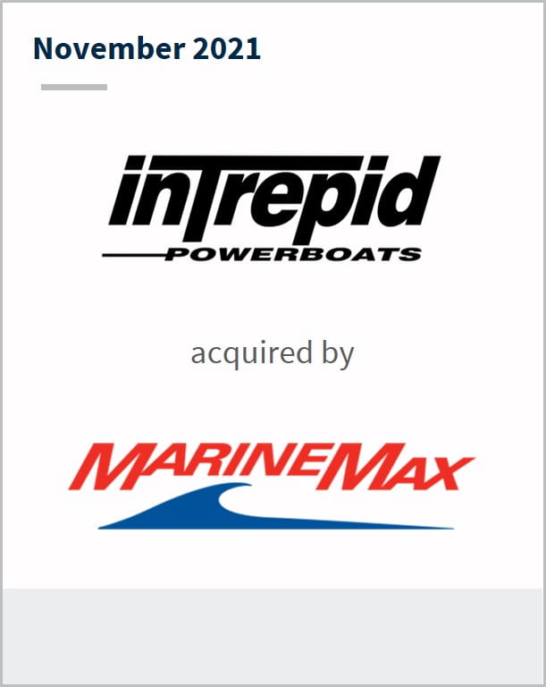 November 2021 Intrepid Powerboats has been acquired by MarineMax