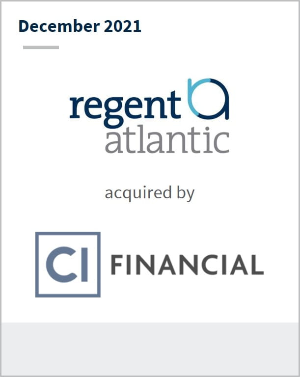 December 2021 RegentAtlantic Capital has been acquired by CI Financial