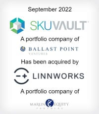 September 2022 SkuVault a portfolio company of Ballast Point has been acquired by Linnworks a portfolio company of Marlin Equity