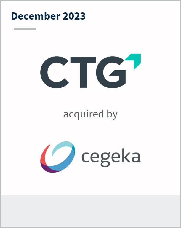 CTG Has been acquired by Cegeka